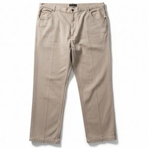 GREYSTONE Big & Tall Men's 48x32 Pants Khaki Beige Cotton Blend Stretch Casual